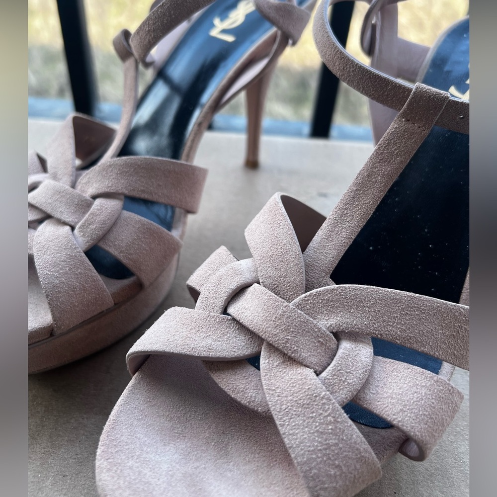 Saint Laurent Blush Tribute Heels - Picture 9 of 12